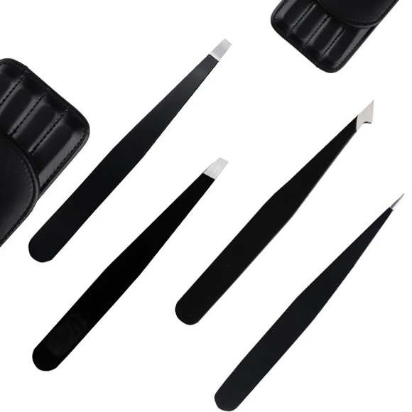 4 PC Japanese stainless steel Eyebrow Tweezer Set - Picture 4 of 7